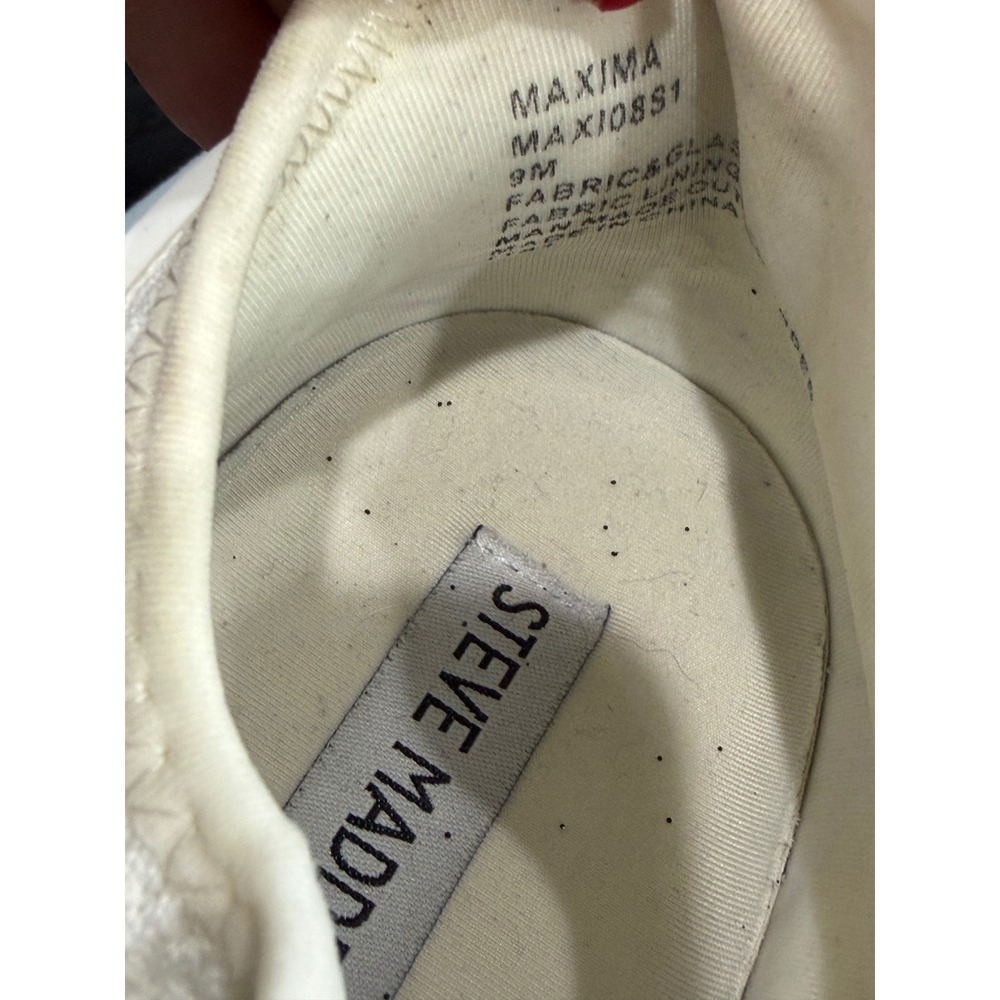 Steve Madden Maxima White Rhinestone Chunky Sneakers MAXI08S1 Womens 9M - Picture 7 of 7